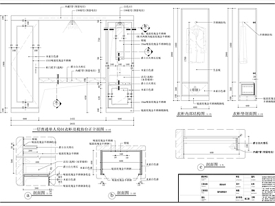 柜体节点 衣柜间梳妆台节点 施工图