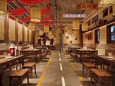 复古火锅店 市井风火锅店