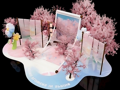 现代春季美陈 美陈  花艺美陈 樱花美陈