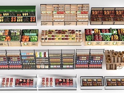 现代简约食品展台 现代超市货架  蔬菜架  生鲜冰柜 冷柜