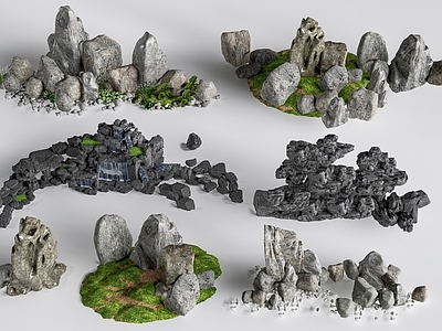 新中式景观景观石 现代假山石头 景观小品   假山跌水 景观石头