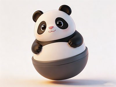 治愈系雕塑摆件 熊猫 雕塑 美陈 不倒翁 摆件