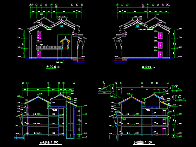 中式民宿建筑 民宿酒店 施工图