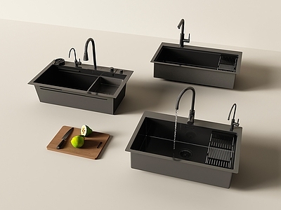 现代水槽 水槽 洗菜盆 单槽 洗菜池 水龙头