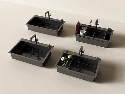 现代水槽 水槽 洗菜盆 水龙头 大单槽