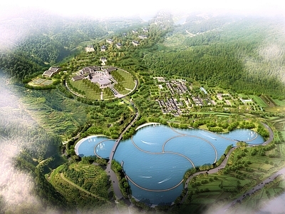 新中式景观文旅项目景观 党校 公共建筑