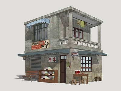 复古小公建 乡村超市 年代超市 乡村便利店 怀旧超市 年代记忆场景