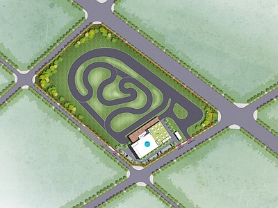 现代其他建筑 赛车场地 碰碰车 跑跑卡丁车 施工图
