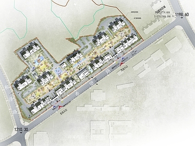 新中式住宅楼建筑 第四代住宅 住宅总平面 居住区总平面 住宅 施工图
