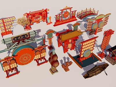 新中式春节美陈 古风美陈场景 国风美陈设施 节日氛围美陈 宋式文化美陈场景 唐宋文化美陈