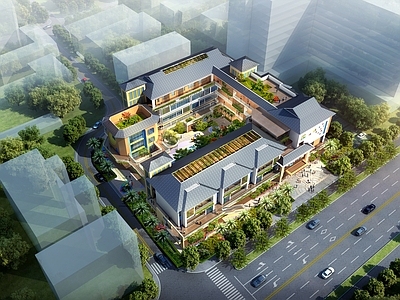 现代幼儿园 幼儿园 教育空间 幼儿园鸟瞰图