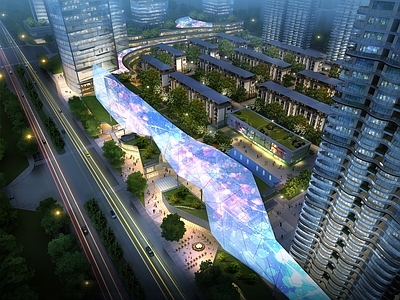 现代主义商业综合体 商业综合体 商业夜景