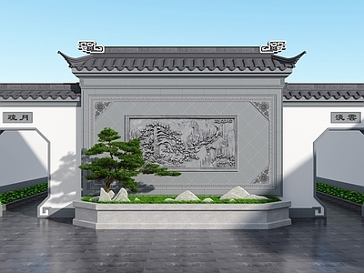 新中式景墙 影壁 照壁 文化墙 围墙 古建