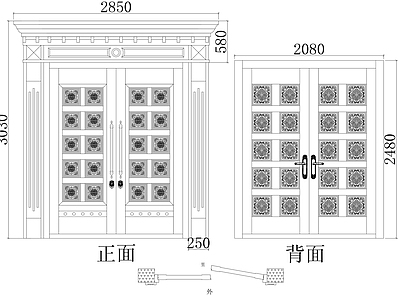 现代门 门 施工图
