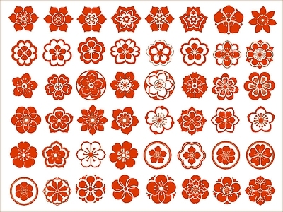 中式其他图库 传统梅花纹样 施工图