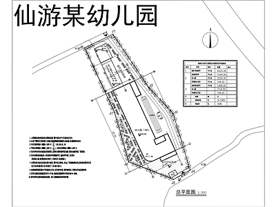现代幼儿园建筑 仙游某12班幼儿 平立剖全套图纸 施工图