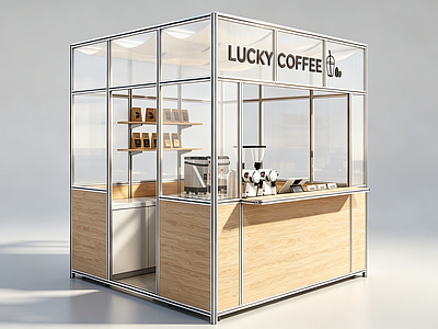 现代简约集市 铝形材摊位 模块化摊位 快闪店 售卖亭 户外咖啡厅