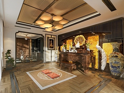 新中式佛堂 新中式禅意佛堂 东南亚风佛堂 佛堂摆件装饰品 祭祀祠堂 家居佛堂