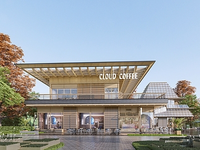 现代餐饮建筑 商业建筑 餐饮建筑