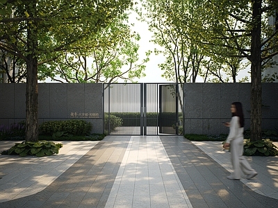 现代简约入口大门 住宅大门 小区大门 景观大门 消防通道门