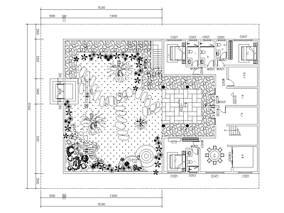 景观平面图 自建房庭院 乡村改造 庭院平面 新中式 施工图