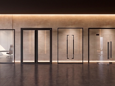 极简双开门 现代玻璃双开门 玻璃单开门 办公玻璃门 玻璃隔断