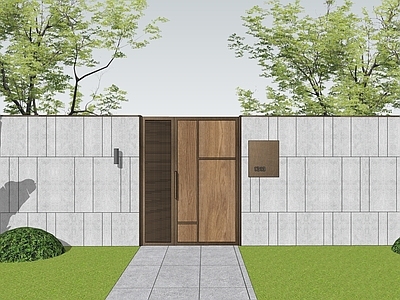 现代简约入口大门 景观大门 庭院大门  现代大门