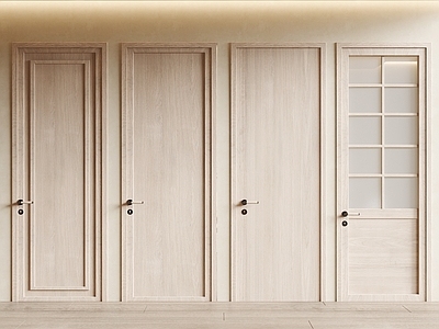 原木风单开门 中古风门组合 侘寂风门组合 卧室门 房门 卫生间门