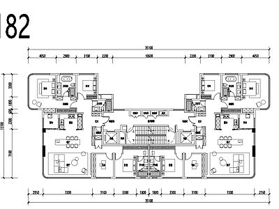 现代住宅楼建筑 182新规 全景仓户型 施工图