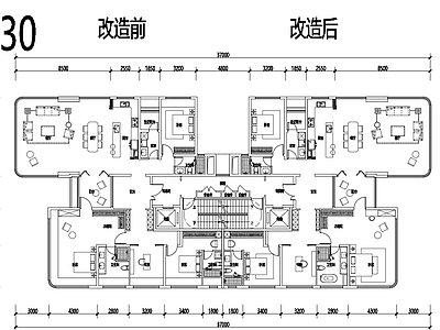 现代住宅楼建筑 新规230 全景仓 大平层 空中庭院 施工图