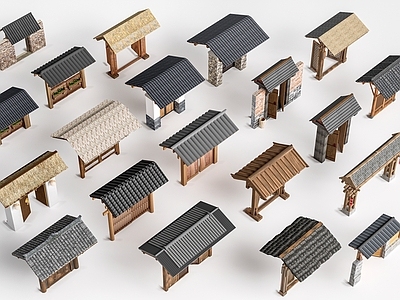 新中式乡村庭院门 民宿院门 院落大门   庭院门头