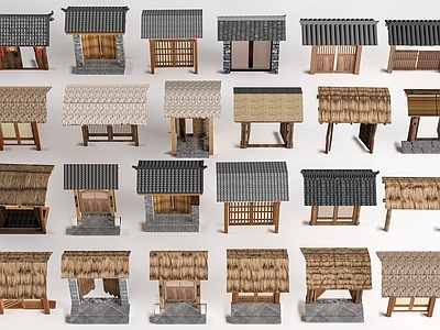 现代乡村庭院门 民宿院门 院落大门 庭院门头