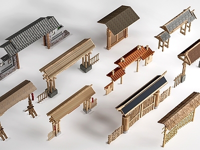 新中式庭院门 新中式庭院门  院落大门   庭院门头  民宿大门