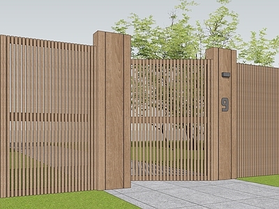 现代极简入口大门 景观大门  庭院大门 现代大门