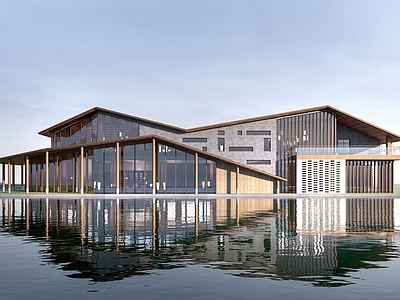 新中式展览馆建筑 美术馆建筑 博物馆建筑   售楼部建筑
