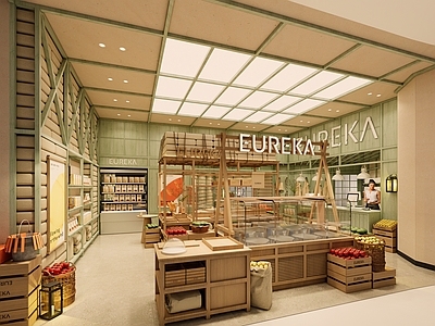 原木风甜品面包店 烘焙店 面包店 网红店 原木风 商场店