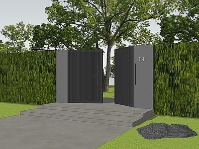 极简主义入口大门 庭院大门 现代大门  景观大门