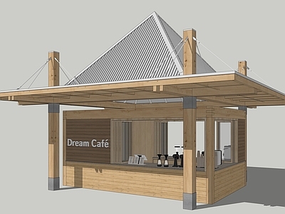 日式餐饮建筑 售卖亭 木构咖啡店 集市 快闪店铺 奶茶店