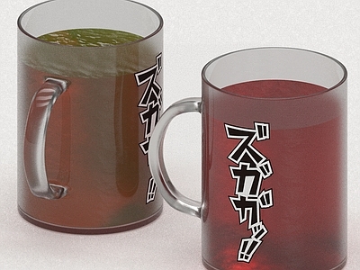 日式动漫风餐具 玻璃水杯