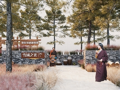 地域主义文旅项目景观 文化景墙 藏族文化景墙 藏族文化 乡村景墙