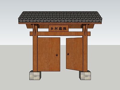 院门 乡村 乡村院门 木门 自然