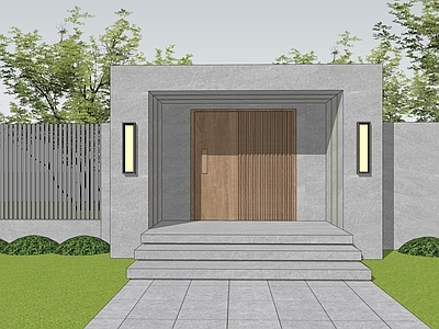 现代简约入口大门 景观大门  庭院大门  现代大门