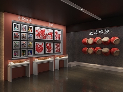 新中式非遗展厅 非遗展厅 非物质文化遗产 手工艺品