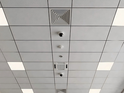 现代简约吊顶  矿棉板吊顶  办公吊顶 空调