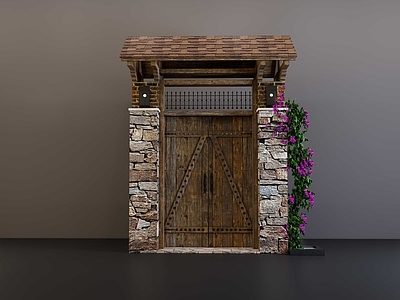 美式乡村入口大门 木质大门  复古大门