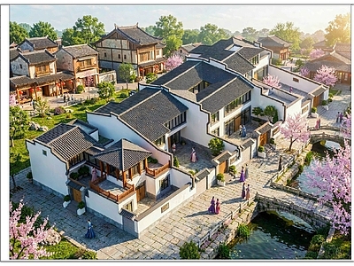 别墅建筑 四合院别墅方案