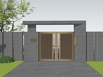 现代简约入口大门 景观大门 庭院大门  现代大门