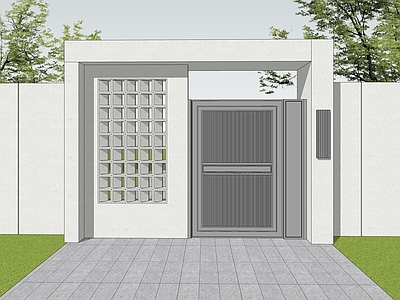 现代简约入口大门 景观大门 庭院大门  现代大门