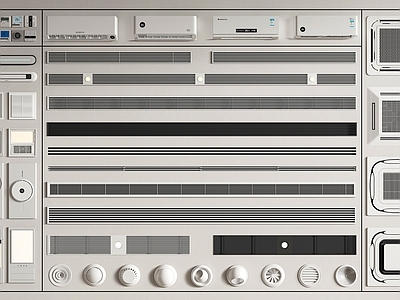 现代简约空调出风口 中央空调出风口 空调 中央空调 吸顶空调 旋流风口