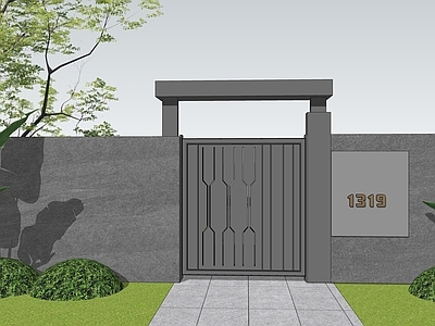 现代简约入口大门 景观大门 庭院大门  现代大门